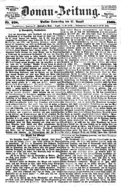 Donau-Zeitung Donnerstag 27. August 1868