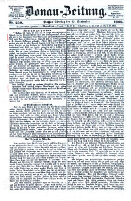 Donau-Zeitung Dienstag 22. September 1868