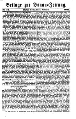 Donau-Zeitung Montag 9. November 1868