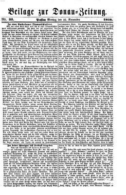 Donau-Zeitung Montag 16. November 1868