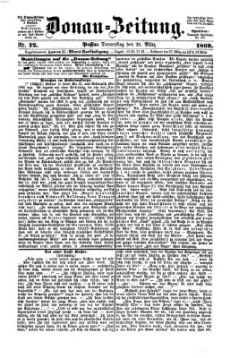 Donau-Zeitung Donnerstag 25. März 1869
