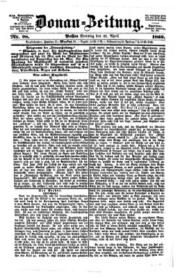 Donau-Zeitung Sonntag 25. April 1869