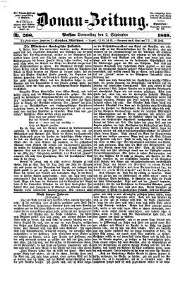 Donau-Zeitung Donnerstag 2. September 1869