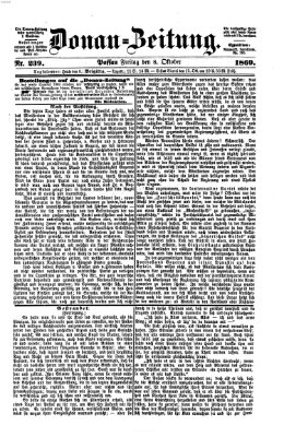 Donau-Zeitung Freitag 8. Oktober 1869