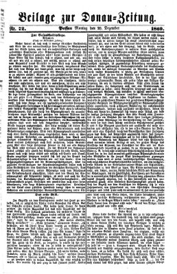 Donau-Zeitung Montag 20. Dezember 1869