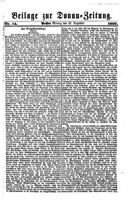 Donau-Zeitung Sonntag 26. Dezember 1869