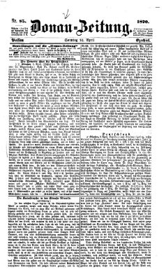 Donau-Zeitung Sonntag 10. April 1870