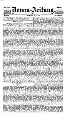 Donau-Zeitung Mittwoch 20. April 1870