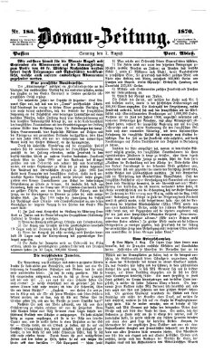 Donau-Zeitung Sonntag 7. August 1870