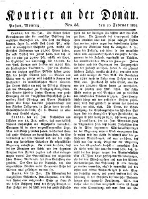 Kourier an der Donau (Donau-Zeitung) Montag 10. Februar 1834