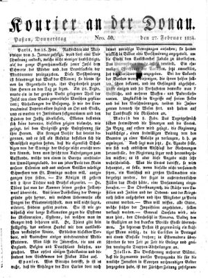 Kourier an der Donau (Donau-Zeitung) Donnerstag 27. Februar 1834