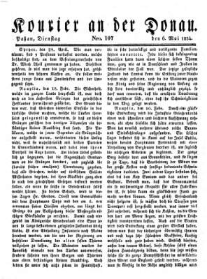 Kourier an der Donau (Donau-Zeitung) Dienstag 6. Mai 1834