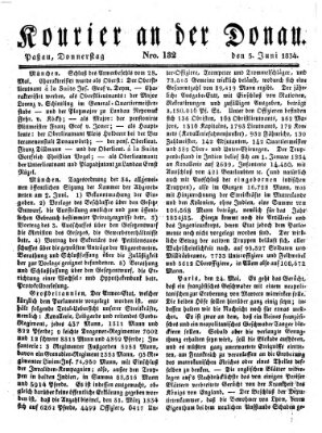 Kourier an der Donau (Donau-Zeitung) Donnerstag 5. Juni 1834