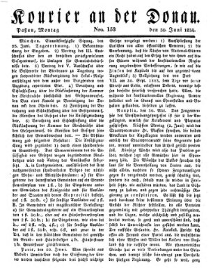 Kourier an der Donau (Donau-Zeitung) Montag 30. Juni 1834