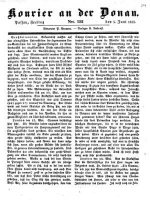 Kourier an der Donau (Donau-Zeitung) Freitag 5. Juni 1835