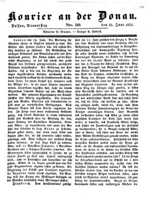 Kourier an der Donau (Donau-Zeitung) Donnerstag 25. Juni 1835