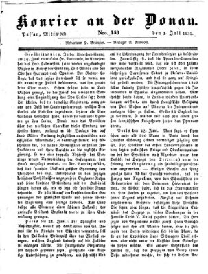 Kourier an der Donau (Donau-Zeitung) Mittwoch 1. Juli 1835