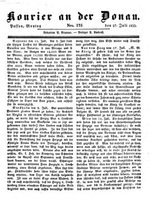 Kourier an der Donau (Donau-Zeitung) Montag 27. Juli 1835