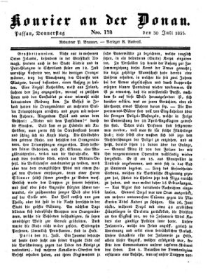 Kourier an der Donau (Donau-Zeitung) Donnerstag 30. Juli 1835