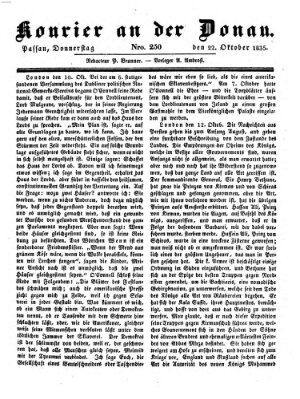 Kourier an der Donau (Donau-Zeitung) Donnerstag 22. Oktober 1835
