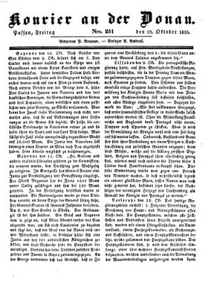 Kourier an der Donau (Donau-Zeitung) Freitag 23. Oktober 1835