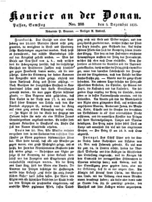 Kourier an der Donau (Donau-Zeitung) Samstag 5. Dezember 1835