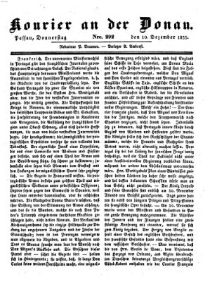 Kourier an der Donau (Donau-Zeitung) Donnerstag 10. Dezember 1835