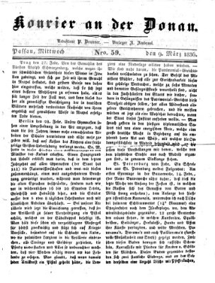 Kourier an der Donau (Donau-Zeitung) Mittwoch 9. März 1836