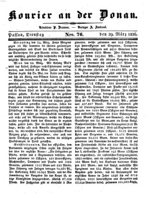 Kourier an der Donau (Donau-Zeitung) Dienstag 29. März 1836