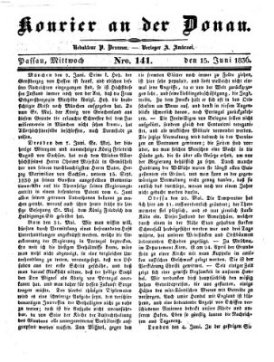 Kourier an der Donau (Donau-Zeitung) Mittwoch 15. Juni 1836