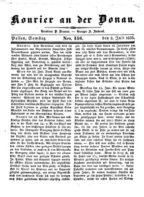 Kourier an der Donau (Donau-Zeitung) Samstag 2. Juli 1836