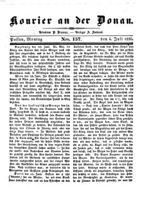 Kourier an der Donau (Donau-Zeitung) Montag 4. Juli 1836