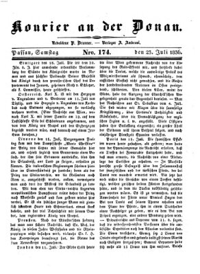 Kourier an der Donau (Donau-Zeitung) Samstag 23. Juli 1836