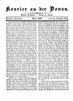 Kourier an der Donau (Donau-Zeitung) Freitag 19. August 1836
