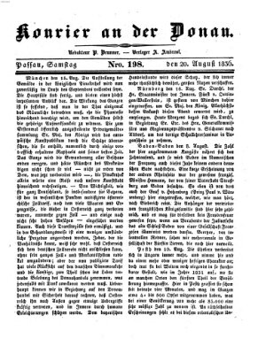 Kourier an der Donau (Donau-Zeitung) Samstag 20. August 1836