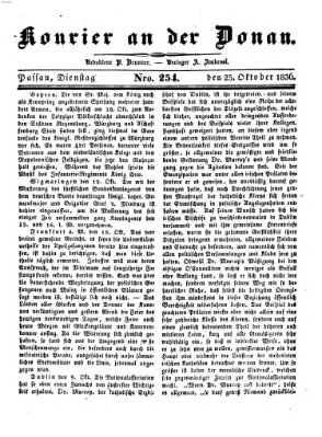 Kourier an der Donau (Donau-Zeitung) Dienstag 25. Oktober 1836