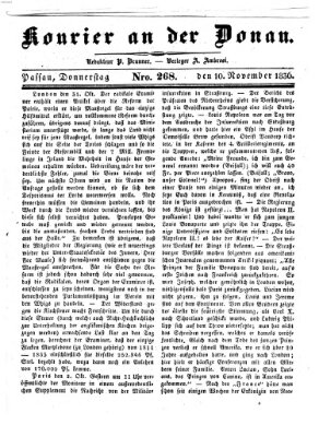 Kourier an der Donau (Donau-Zeitung) Donnerstag 10. November 1836