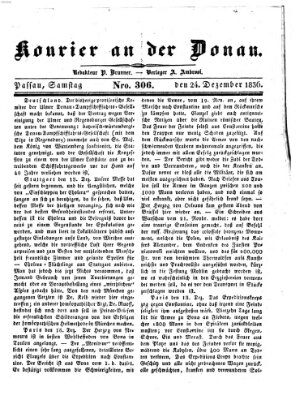 Kourier an der Donau (Donau-Zeitung) Samstag 24. Dezember 1836
