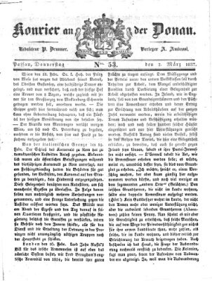 Kourier an der Donau (Donau-Zeitung) Donnerstag 2. März 1837