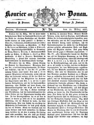 Kourier an der Donau (Donau-Zeitung) Mittwoch 22. März 1837
