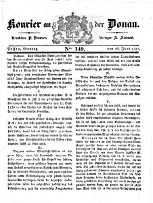 Kourier an der Donau (Donau-Zeitung) Montag 26. Juni 1837