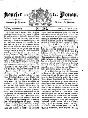 Kourier an der Donau (Donau-Zeitung) Mittwoch 9. August 1837