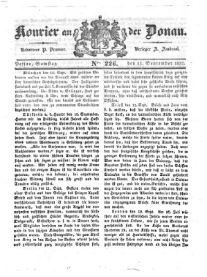 Kourier an der Donau (Donau-Zeitung) Samstag 23. September 1837
