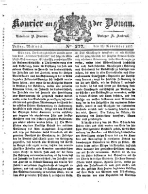 Kourier an der Donau (Donau-Zeitung) Mittwoch 22. November 1837