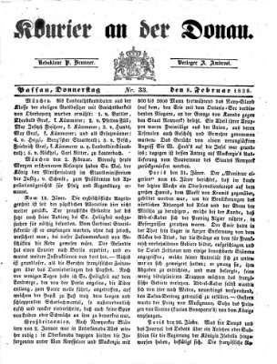 Kourier an der Donau (Donau-Zeitung) Donnerstag 8. Februar 1838