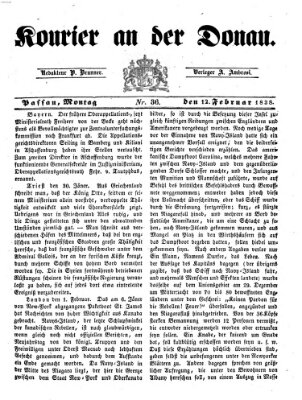 Kourier an der Donau (Donau-Zeitung) Montag 12. Februar 1838