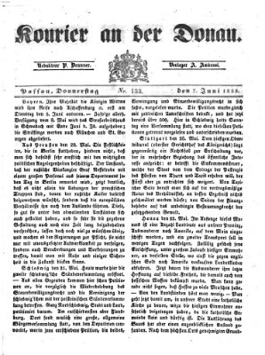 Kourier an der Donau (Donau-Zeitung) Donnerstag 7. Juni 1838