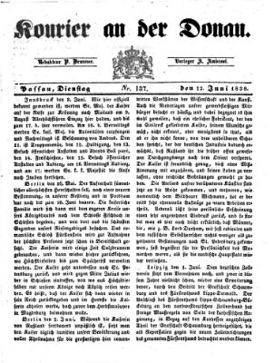 Kourier an der Donau (Donau-Zeitung) Dienstag 12. Juni 1838