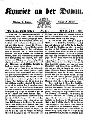 Kourier an der Donau (Donau-Zeitung) Donnerstag 21. Juni 1838