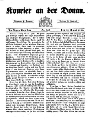 Kourier an der Donau (Donau-Zeitung) Samstag 30. Juni 1838